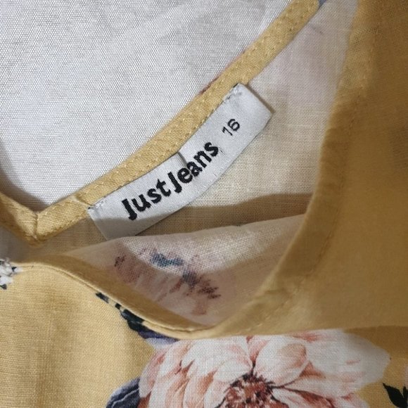 Just Jeans AU-16 Yellow Floral Design Sleeveless Singlet Top NWOT - Picture 11 of 11